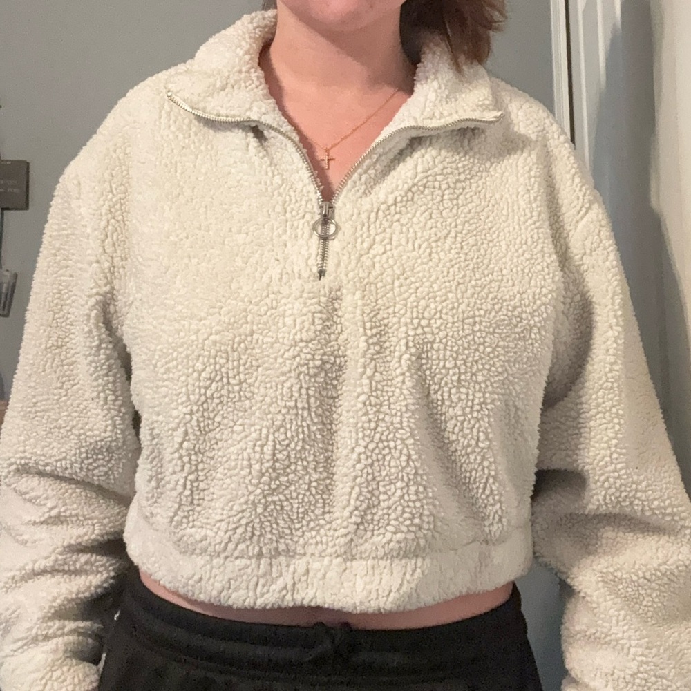 Fashion Nova White Teddy Jacket